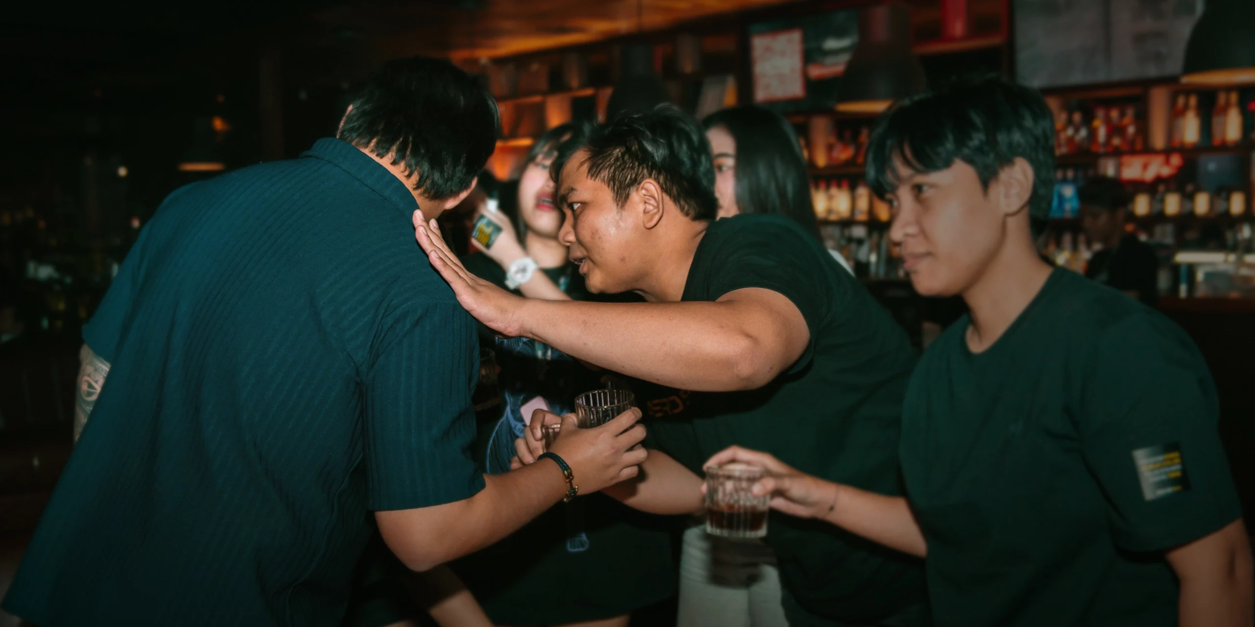 Youngsters socializing at Helen's Live Bar